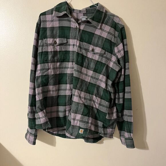 Carhartt Tops - Carhartt plaid shirt button up woman’s medium